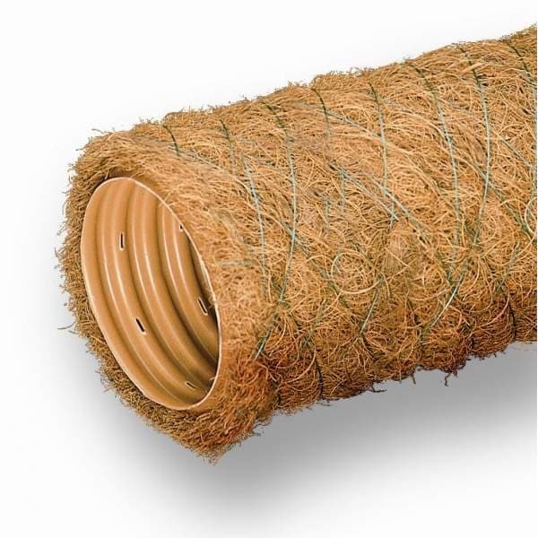 Труба гофрированная дренажная ПВХ 113/126 с фильтром из кокос. волокна